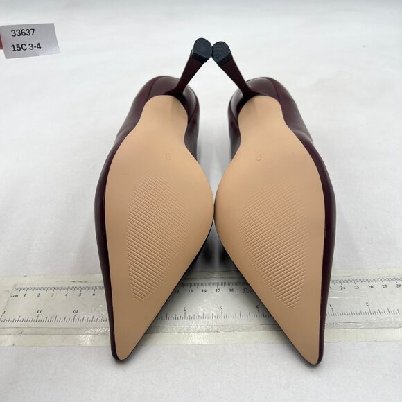 miss left Wine V-Cut Closed Pointed Toe Pumps Slip On High Heel Elegant Shoes - Picture 6 of 7